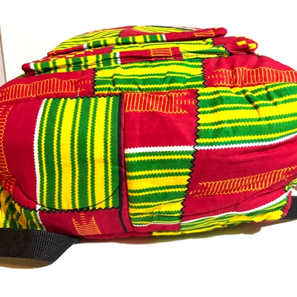 African ankara unisex handmade geometric backpack - Picture 3 of 4